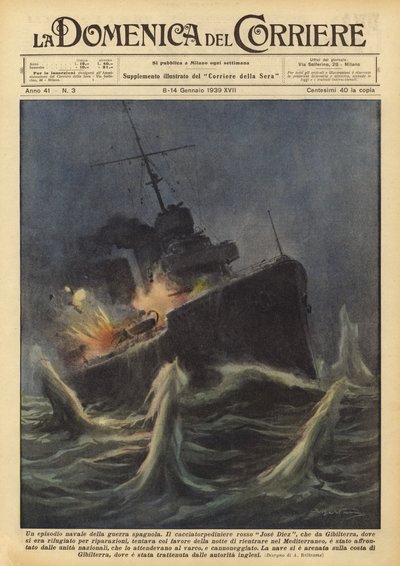 A Naval Episode of the Spanish War by Achille Beltrame