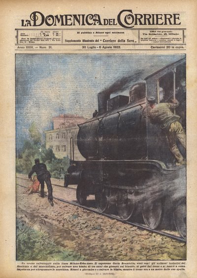 A Heroic Rescue on the Milan-Erba-Asso Line by Achille Beltrame