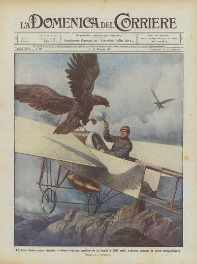 An Unprecedented Event: French Aviator Attacked by an Eagle at 2000 Meters Altitude by Achille Beltrame