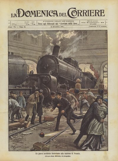 A Serious Railway Accident at the Venice Station by Achille Beltrame