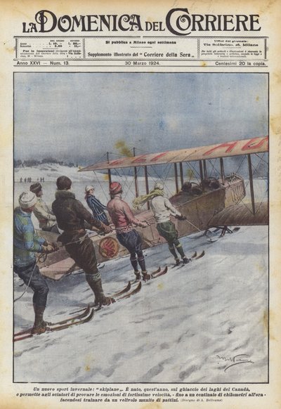 A new winter sport, skiplane by Achille Beltrame