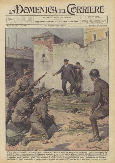 A Spanish Refugee Boarding in Valencia Under Polish Protection Was... by Achille Beltrame