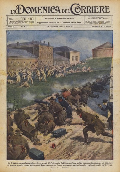 A Tragic Mutiny in Folsom Prison, California by Achille Beltrame