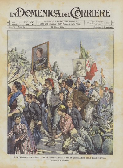 A Characteristic Demonstration of Sicilian Peasants for the Division of Communal Lands by Achille Beltrame