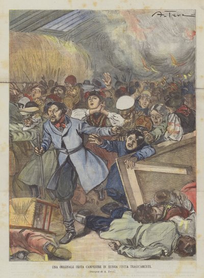An Original Country Festival in Russia Ending Tragically by Achille Beltrame