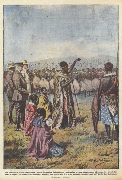 A ceremony of abdication among the blacks by Achille Beltrame