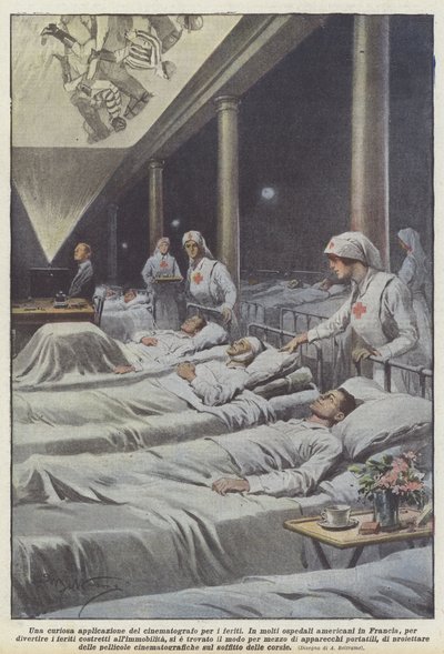 A Curious Application of the Cinematograph for the Wounded by Achille Beltrame