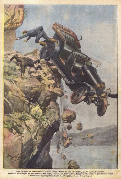 A Dramatic Adventure on Lake Garda by Achille Beltrame