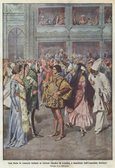 A Festival in Italian Costumes at Covent Garden in London, for the Benefit of the Italian Hospital by Achille Beltrame