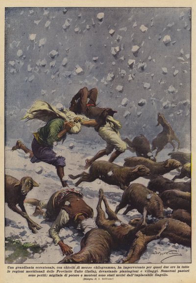 An Exceptional Hailstorm, with Half-Kilogram Hailstones, Raged for Almost Two Hours by Achille Beltrame