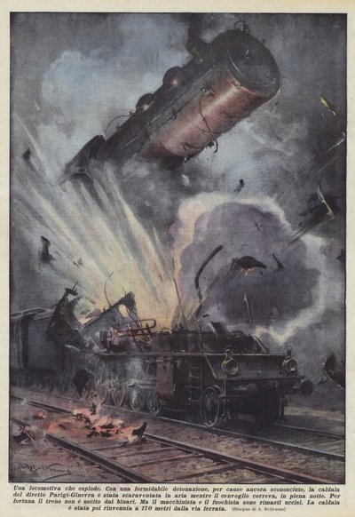 An Exploding Locomotive by Achille Beltrame