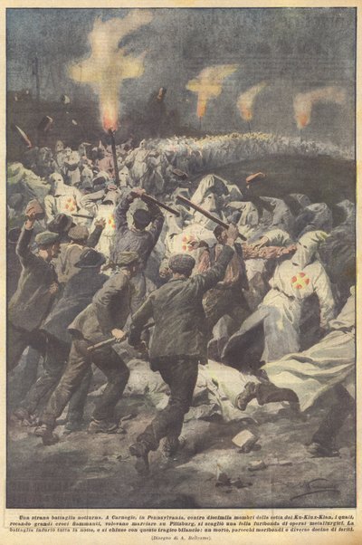 A Strange Night Battle by Achille Beltrame