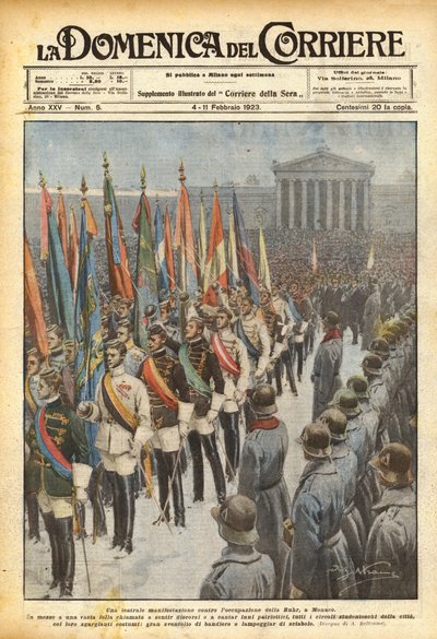 A Theatrical Protest Against the Occupation of the Ruhr, in Munich by Achille Beltrame