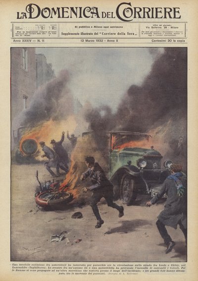 A Terrible Collision Between Vehicles Interrupted Traffic for Several Hours by Achille Beltrame