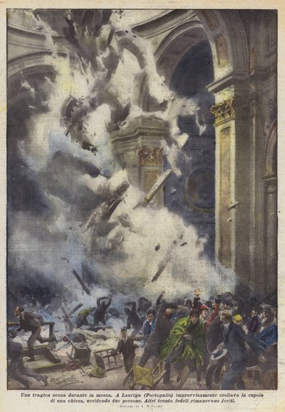 A Tragic Scene During Mass by Achille Beltrame