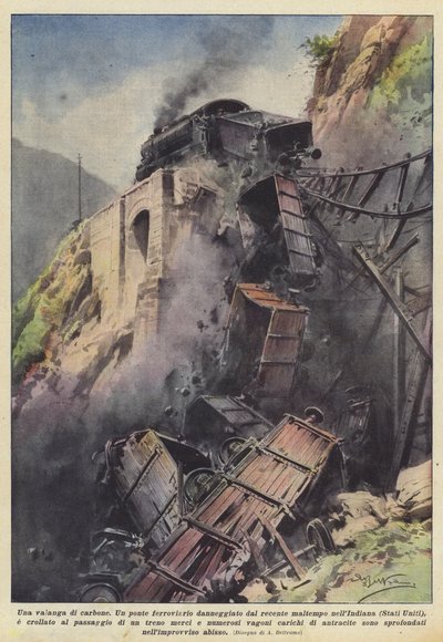 An Avalanche of Coal by Achille Beltrame