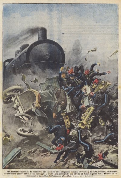 A Terrifying Disaster, A Truck Containing About Fifty Bandsmen from Silvi ? by Achille Beltrame