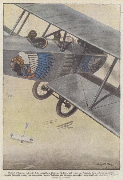 American Aircraft in the Battle Sky in France by Achille Beltrame