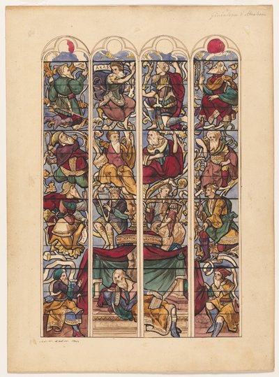 Study for Four Stained Glass Windows Genealogy of Abraham by Achille Devéria