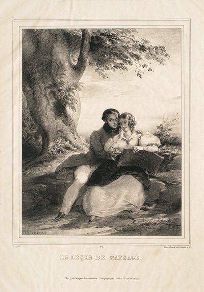 The Landscape Lesson by Achille Devéria