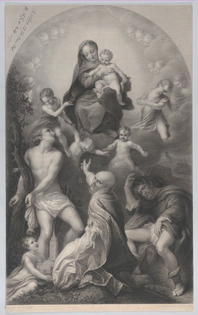 The Madonna of Saint Sebastian, with the Virgin and Child, surrounded by angels, 1847 by Achille Désiré Lefèvre