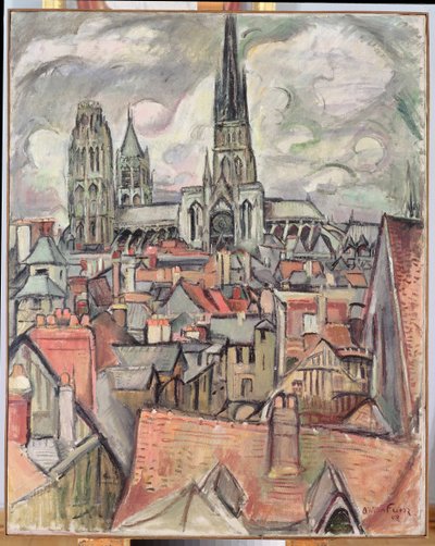 Roofs and the Cathedral in Rouen by Achille Emile Othon Friesz