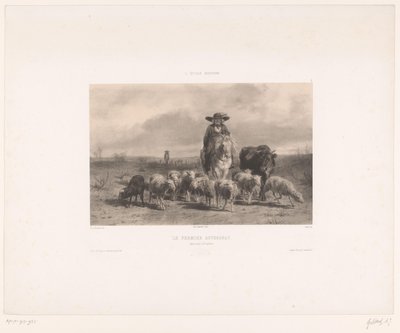 Farmer with Cattle and Sheep from Auvergne by Achille Isidore Gilbert