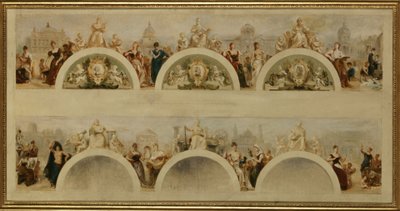 The City of Paris Offers All Nations the Hospitality of Its Art Schools, Museums and Scientific Establishments - Sketch for the Entrance Hall of the Hôtel de Ville de Paris by Achille Sirouy