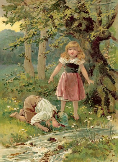 The Brother drinking from the Brook by Ada Dennis