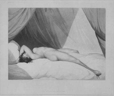 Nude Reclining on Curtained Bed [Emma Hamilton] by Adam Buck