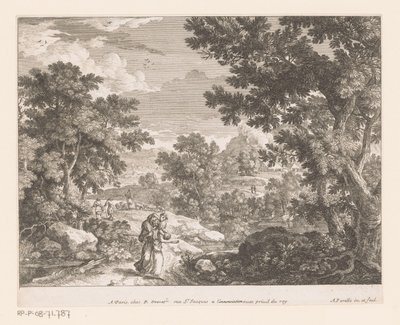Landscape with Christ with Lamb on His Shoulders by Adam Perelle