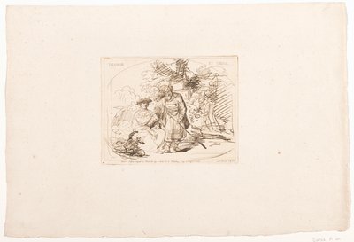 Judah Gives Tamar His Signet Ring (Thamar et Judas) (Six Prints after Drawings by Rembrandt, Preserved in the Hofbibliothek in Vienna series) by Adam von Bartsch