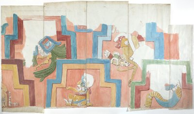 Copy of the stucco facade of the temple on the pyramid at Acanceh by Adela Breton