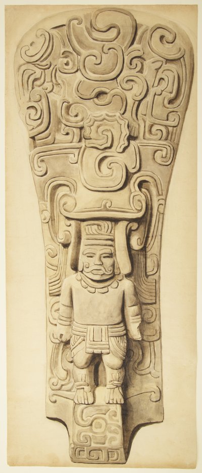 Stone Relief from Veracruz, Mexico by Adela Breton