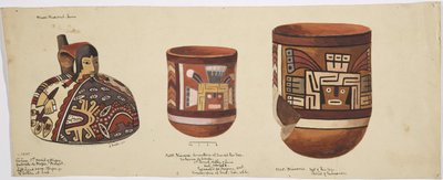 Three Painted Vessels from Nieveria, East of Rio Seco, Peru by Adela Breton