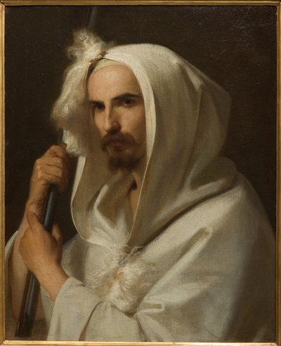 Portrait of an Arab with a Rifle and a Barracano 1849 by Adeodato Malatesta or Malatesti
