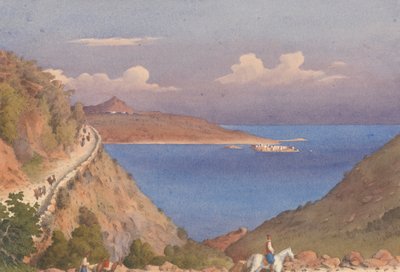 Fort of Suda [Souda], and entrance to Suda Bay, Candia [Crete], Octr. 24th 1857 by Admiral Sir Edward Gennys Fanshawe