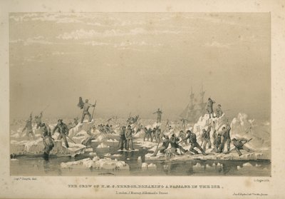 The crew of the H.M.S. Terror, breaking a passage in the ice by Admiral William Henry Smyth