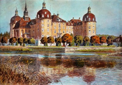 View of the chateau of Moritzbourg. Prints by Adolphe Nother (19th century) by Adolf Noether