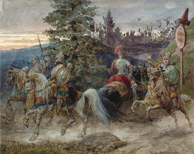 The Road to Chernomor (Illustration to the Poem Ruslan and Lyudmila by A. Pushkin) by Adolf Charlemagne
