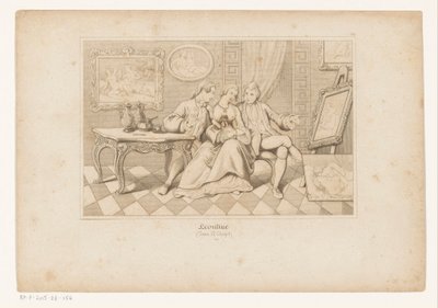 Casanova and the Duke of Matalone Looking at Erotic Art with Leonilde by Adolf Gnauth