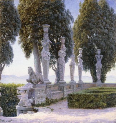 Square with Caryatids in the Grounds of the Villa Farnese, Caprarola by Adolf Heinrich Hansen