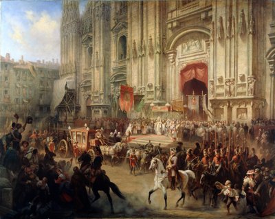 Ceremonial Reception of Field Marshal Alexander Suvorov in Milan in April 1799, 1850s by Adolf Jossifowitsch Charlemagne