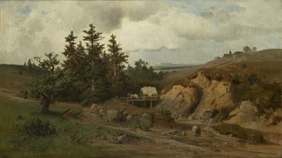 Landscape with a Wooden Bridge by Adolf Kosárek