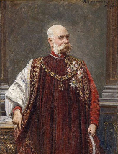 Portrait of Franz Joseph I of Austria as Grand Master of the Golden Fleece, 1903 by Adolf Liebscher