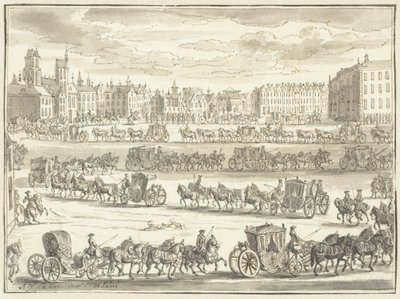 Entry of Cornelis Hop as Ambassador in Paris, June 23, 1719 by Adolf van der Laan