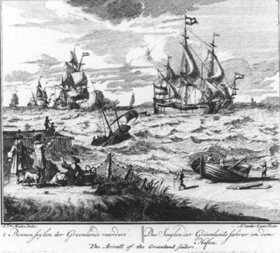 Sailing into the Harbor of the Greenland Whalers (no.15 from the series Whaling) by Adolf van der Laan