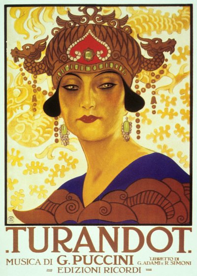 Cover of score of opera Turandot by Giacomo Puccini by Adolfo Hohenstein