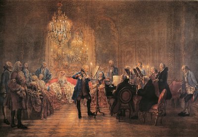 Concert for flute with Frederick the Great in Sanssouci by Adolph Menzel