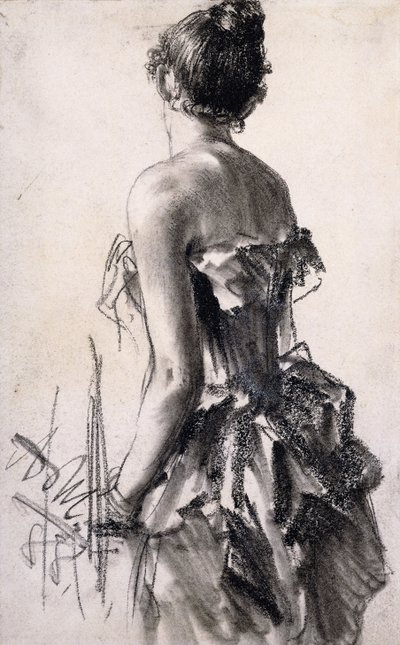 Rear view of a Woman by Adolph Menzel